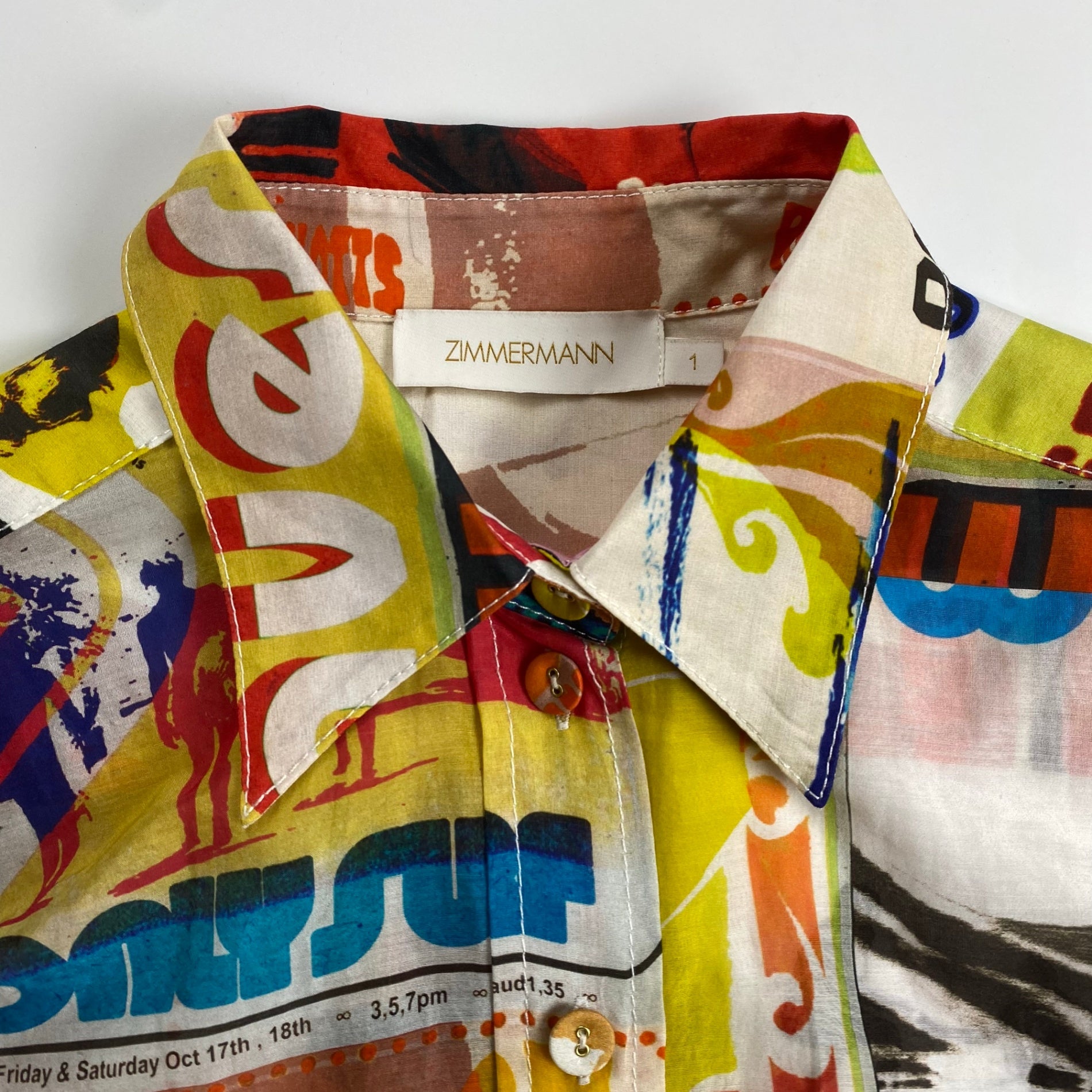 【ユニセックス】 ZIMMERMANN ジマーマン / ヴィンテージサーフ コットンシルク シャツ 参考定価：100,000程度