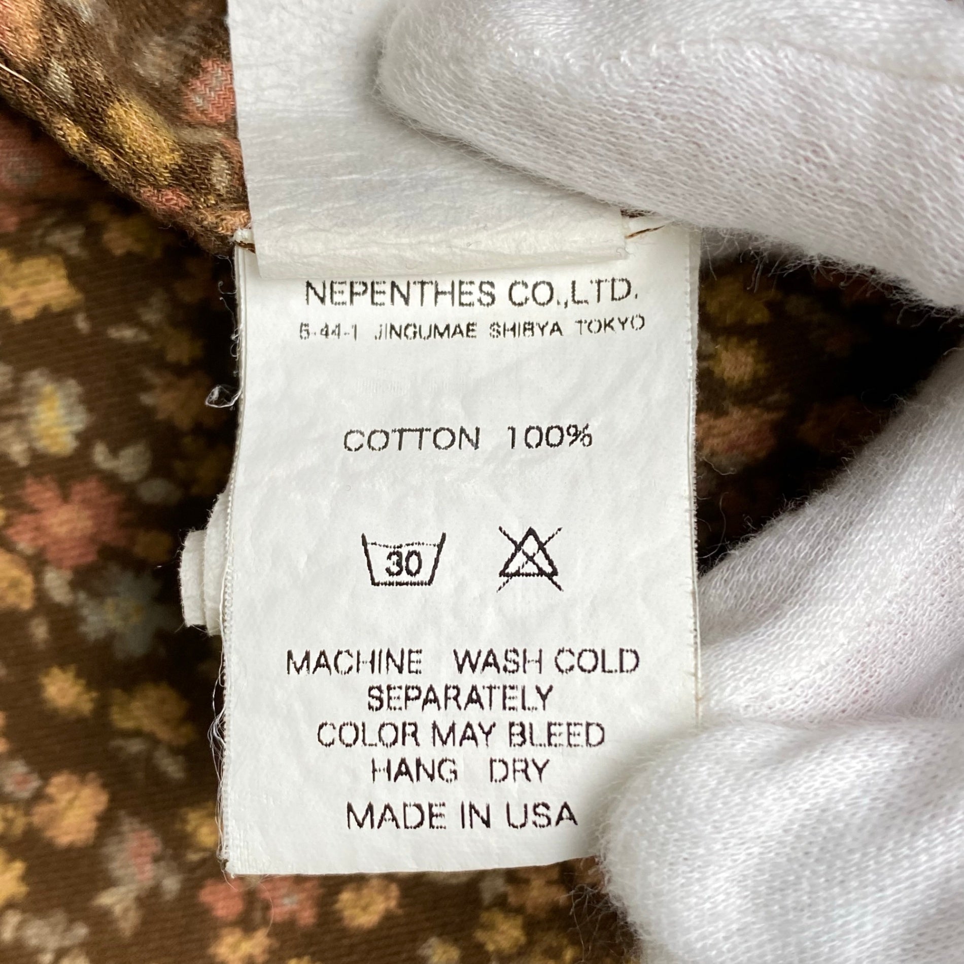 engineered garments エンジニアドガーメンツ / 総柄ボタンダウンシャツ 小花柄 マチ付 SIZE:S