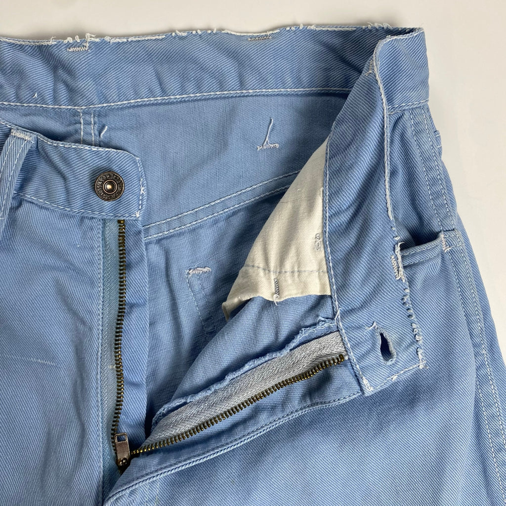 推定60年代 Levi's リーバイス / コットンツイル パンツ 白タブBIG E 片ツメIDEAL ボタン裏点々刻印 ブルー SIZE:W84cm