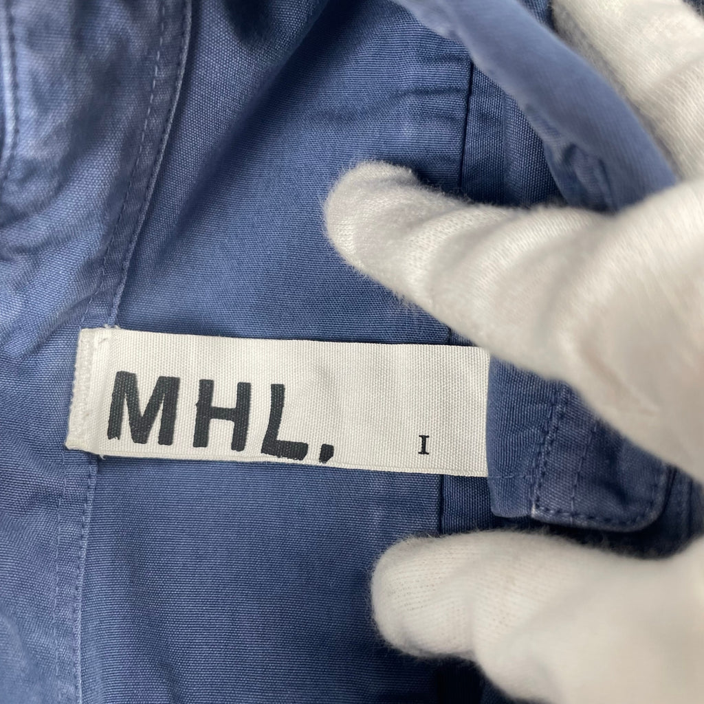 MHL. エムエイチエル / コットンシャツワンピース ブルー 日本製 参考定価：32,000程度 SIZE:1