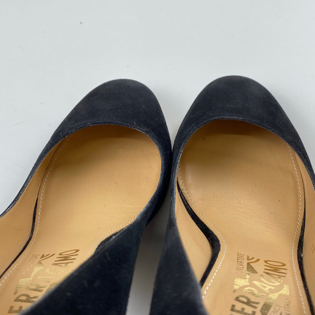 SALVATORE FERRAGAMO サルバトーレ フェラガモ / ヌバック ヒール パンプス SIZE:6 1/2（24cm程度）