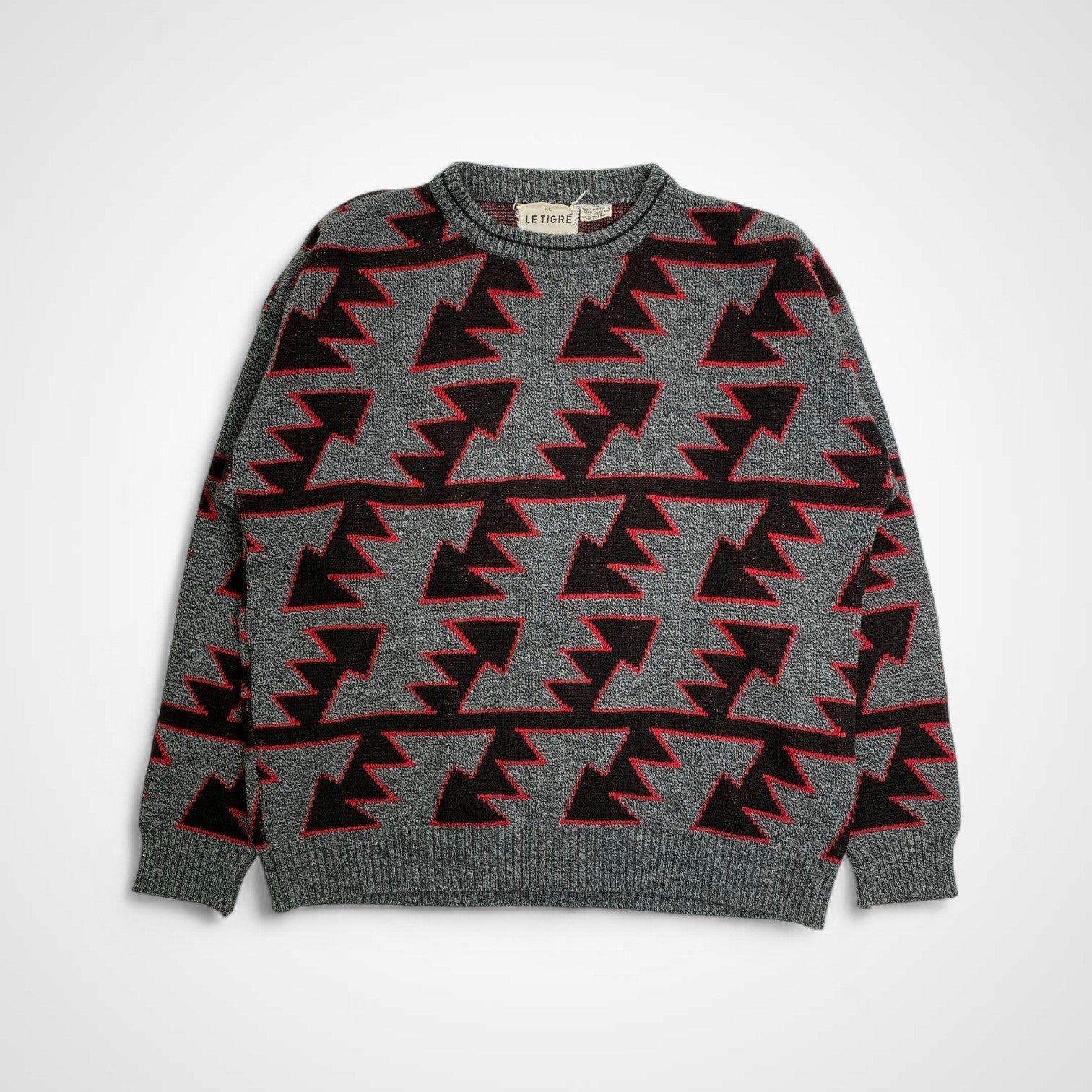 LE TIGRE ル ティグレ / ヴィンテージ サンダー柄 クルーネックニット SIZE:XL