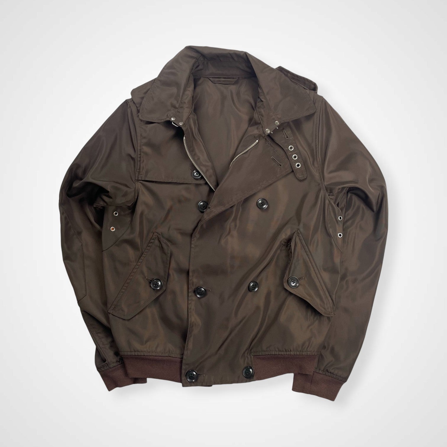 Old BEAMS International Gallery BEAMS オールドビームス インターナショナルギャラリー ビームス / ショートトレンチブルゾン ブラウン 参考定価：60,000程度 SIZE：48