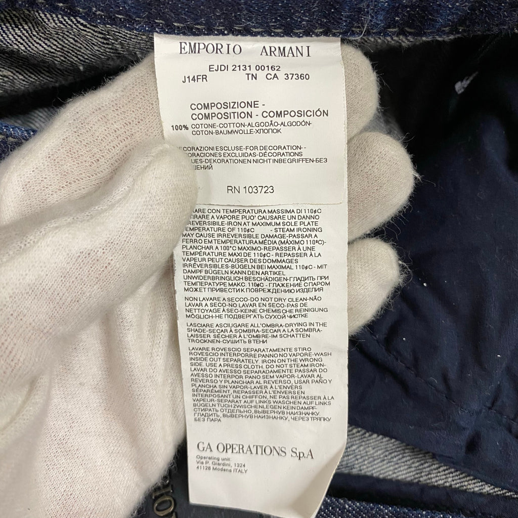 EMPORIO ARMANI エンポリオ アルマーニ / エンブレム デニムパンツ 裾ダブル SIZE：W30