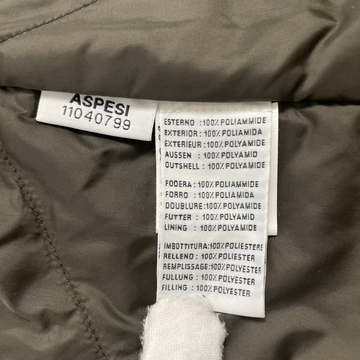 ASPESI / インサレーションジャケット 参考定価：100,000程度 SIZE：M