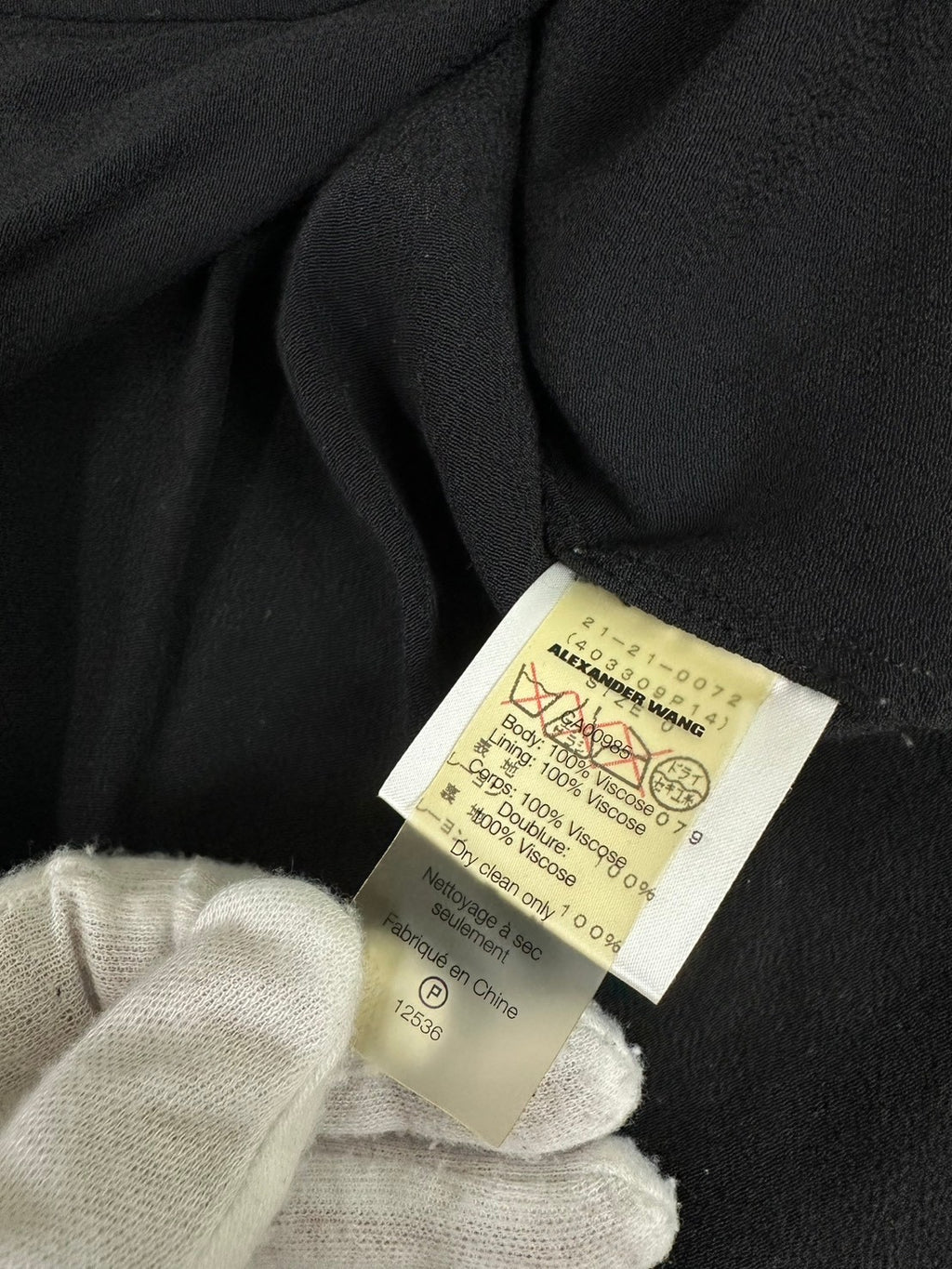 T by ALEXANDER WANG アレキサンダーワン / クロップドシャツ レーヨンギャバ ブラック  参考定価：35,000程度 SIZE:0