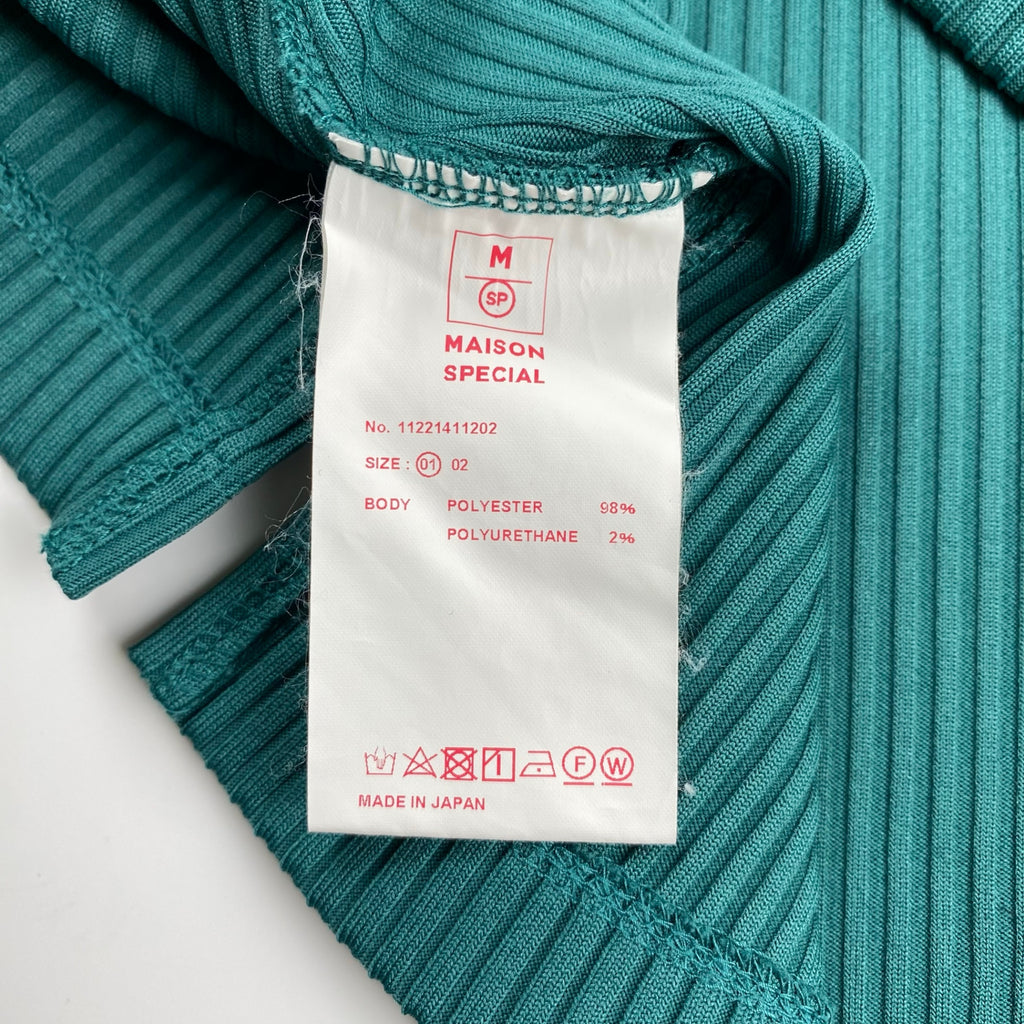 MAISON SPECIAL メゾンスぺシャル / オメガリブプライムオーバーロングスリーブTシャツ グリーン SIZE：01(L程度)