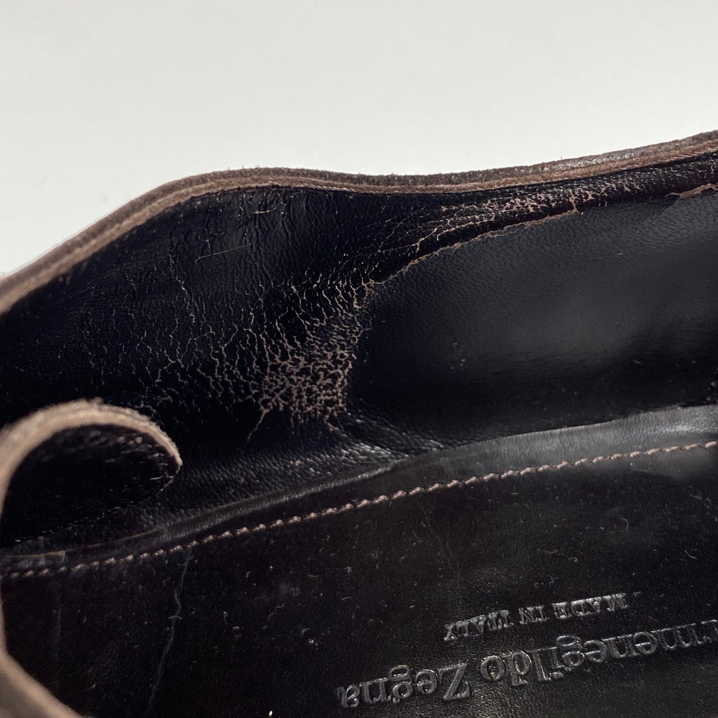 Ermenegildo Zegna エルメネジルド ゼニア / ヌバック レザーシューズ ダークブラウン 内羽根 SIZE:9 1/2