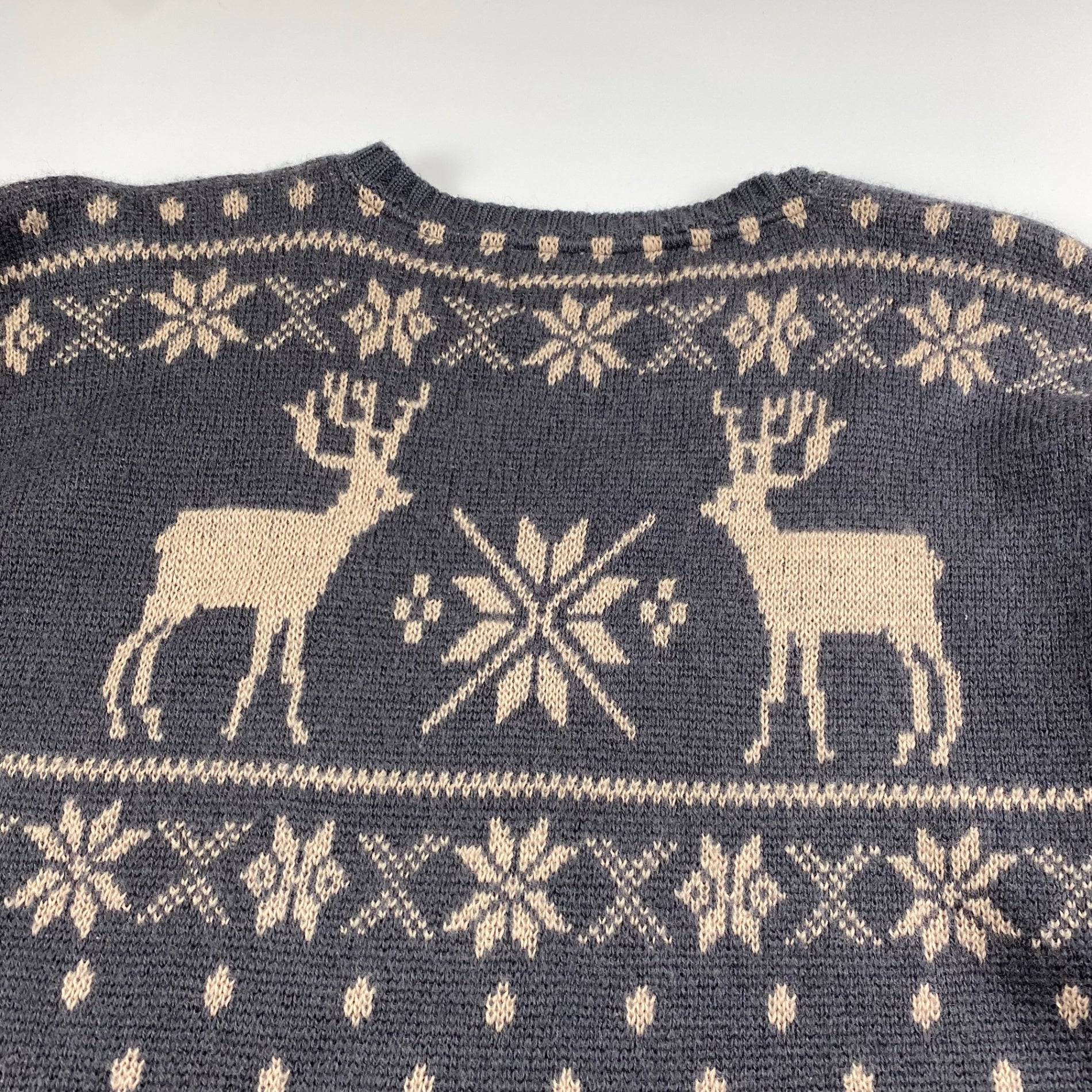 VINTAGE 赤三ツ星 RRL ダブルアールエル / ノルディック セーター ニット トナカイ SIZE：L