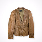 EMPORIO ARMANI / レザーノーカラージャケット 参考定価：150,000程度 SIZE:44