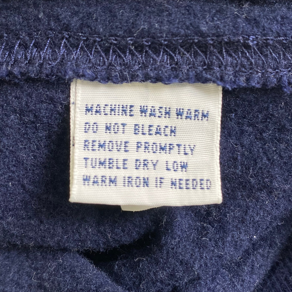 Polo by Ralph Lauren ポロ バイ ラルフローレン / 90s ジップアップスタジャン スウェットジャケット ネイビー×ホワイト CONMARジップ SIZE:S