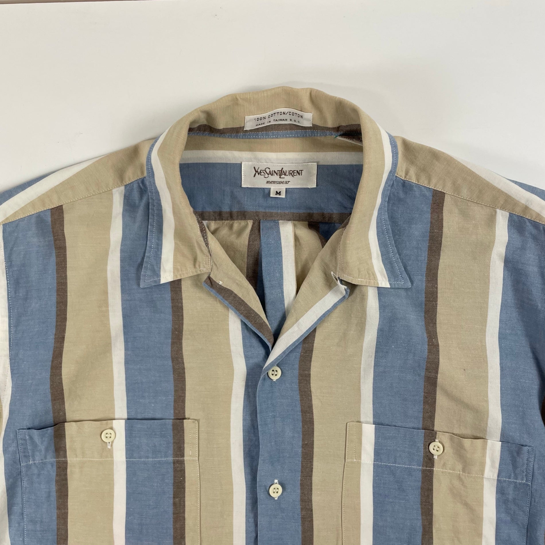 Yves Saint Laurent / 80s ヴィンテージストライプシャツ SIZE：M