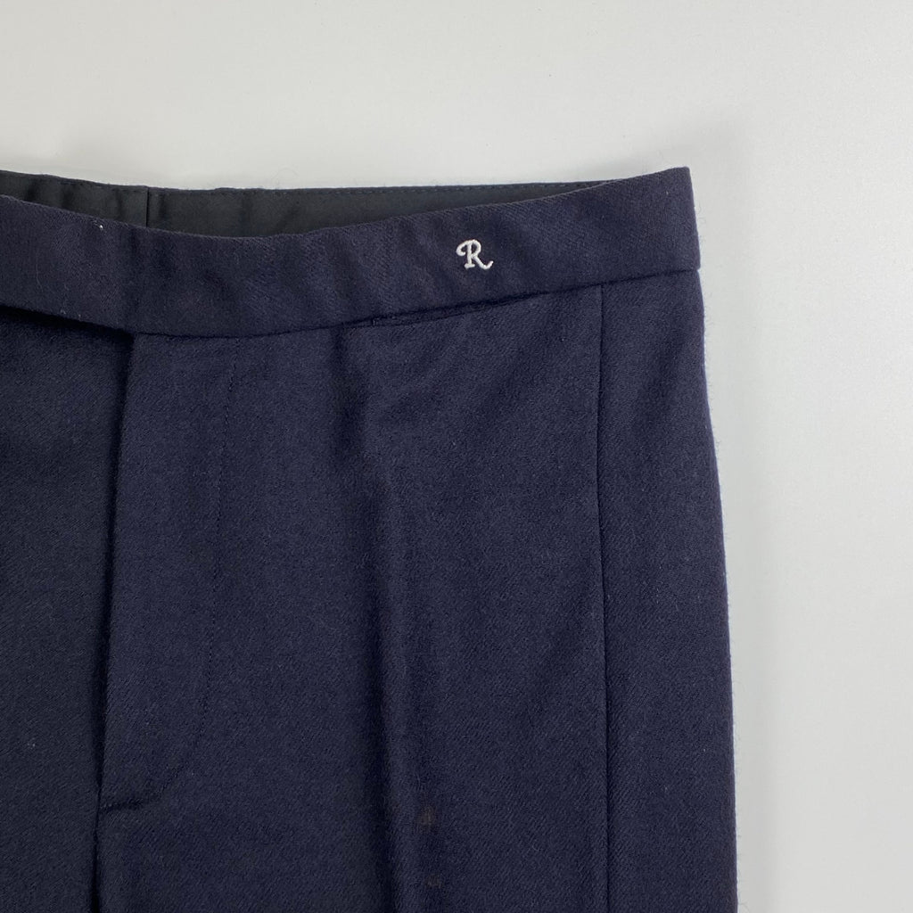 【04AW wave期】 RAF SIMONS ラフシモンズ / エンブロイダリー ミニマル スラックス ネイビー SIZE:46