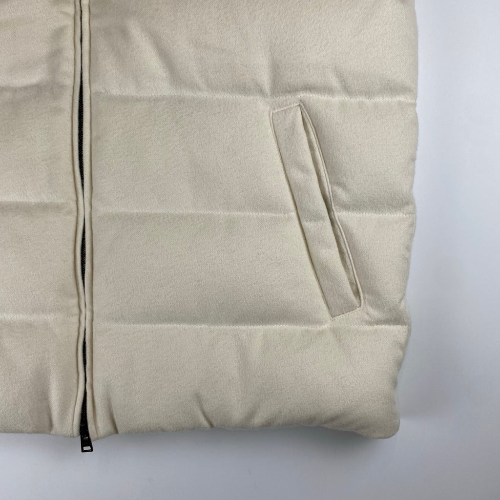 【美品】 HERNO ヘルノ / シルクカシミヤ ダウンべスト 裾ドローコード SIZE:50（XL程度）