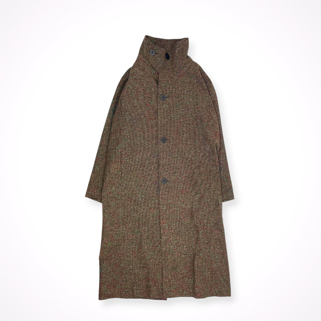 IM MEN ISSEY MIYAKE / MELANGE TWEEDハイネックコート LA23FA121 参考定価：150,000程度 SIZE:3