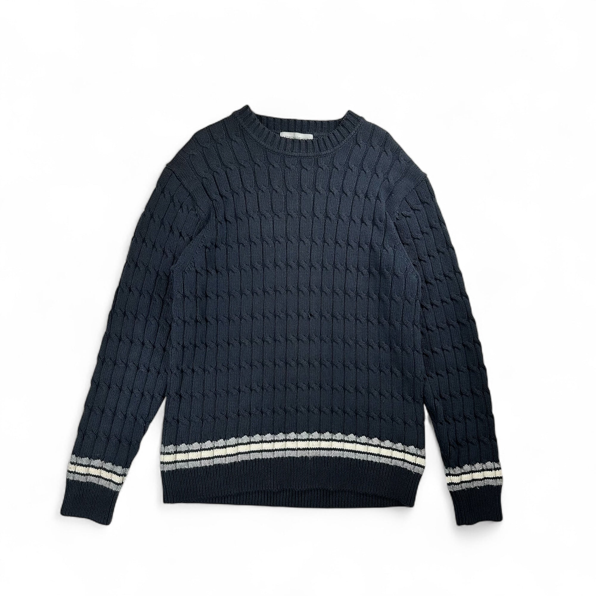 TOMORROWLAND tricot トゥモローランド トリコット / コットンナイロンケーブル クルーネックニット 参考定価：18,000+tax SIZE:M
