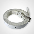 COMME des GARCONS HOMME PLUS コムデギャルソン オムプリュス / ホワイトレザーナローベルト PQ-K303 全長118cm 12穴 75-102.5cm