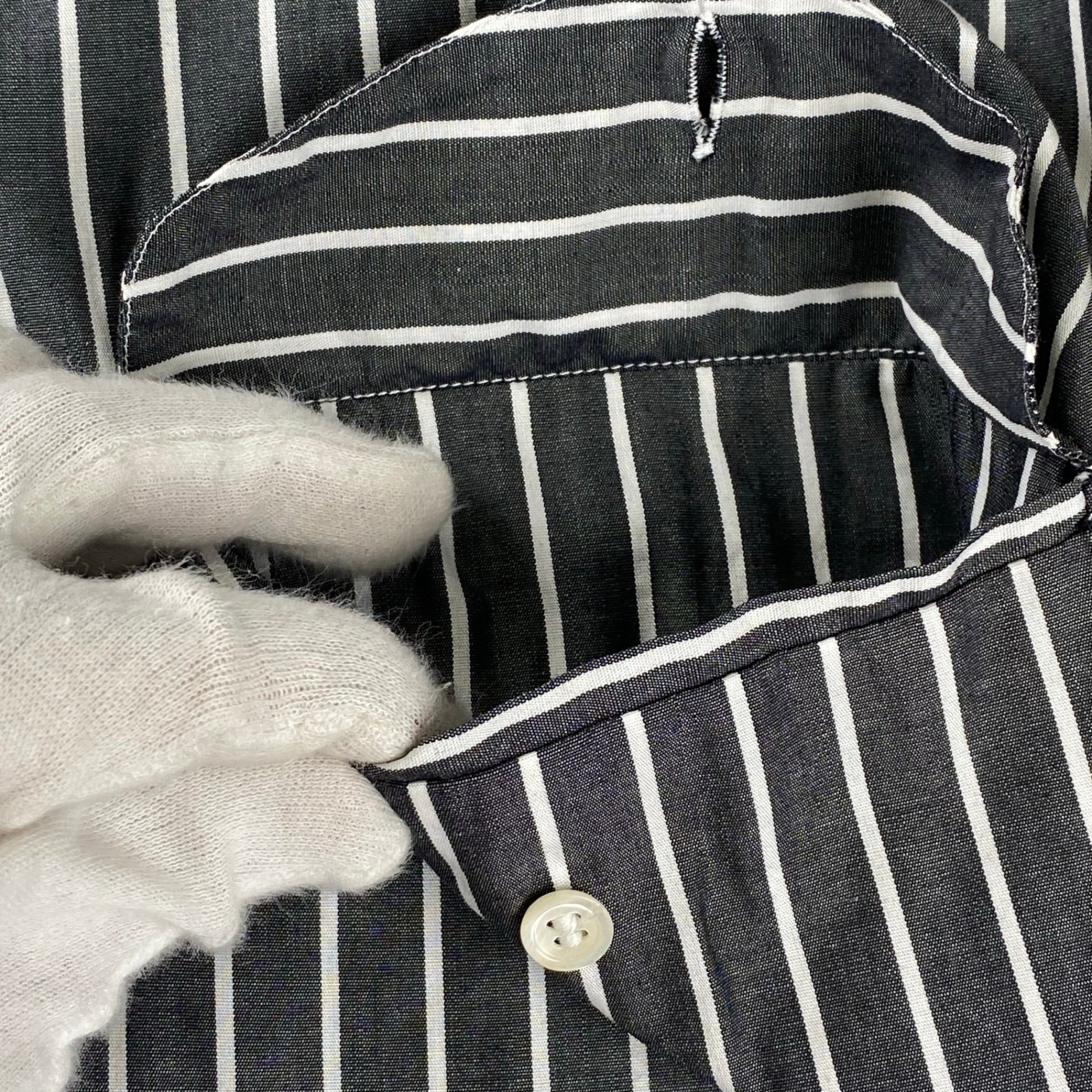 V2 BY VERSACE ベルサーチ ベルサーチェ ヴィンテージ / ストライプ シャツ ボタンダウン ビッグシルエット SIZE：M（XL程度）