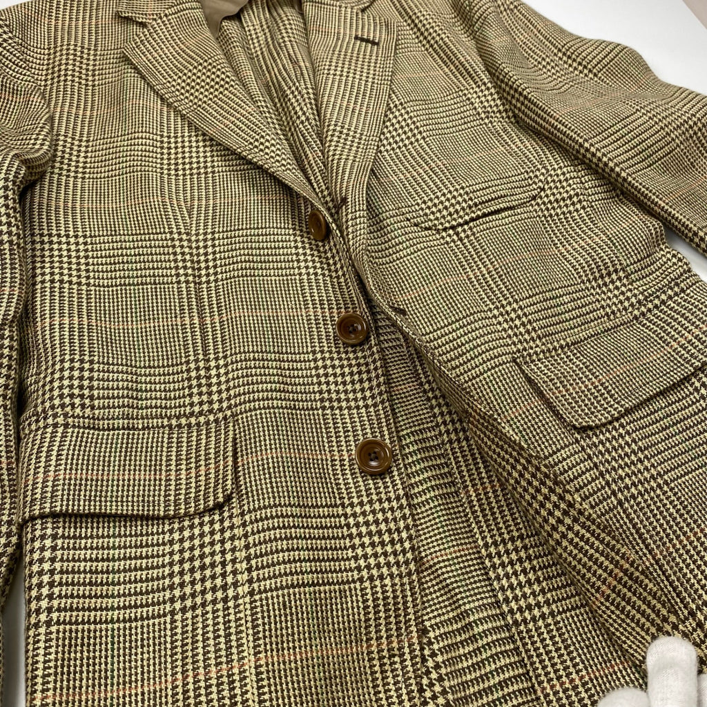 【HARITAGE ICON】 Polo by Ralph Lauren ポロ バイ ラルフローレン / リネン100％ 段返り ツイードジャケット 参考定価：150,000程度 SIZE:36S
