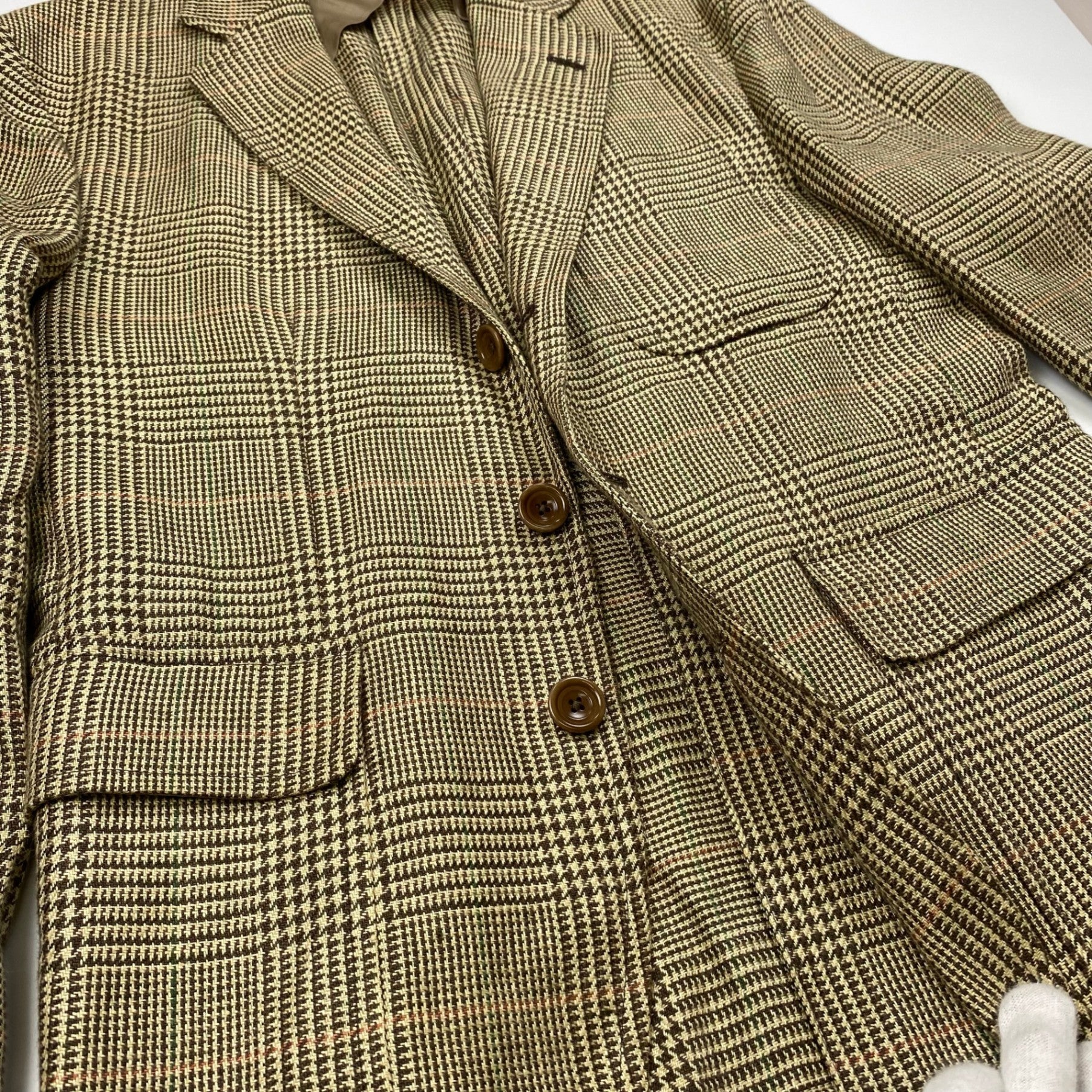 【HARITAGE ICON】 Polo by Ralph Lauren ポロ バイ ラルフローレン / リネン100％ 段返り ツイードジャケット 参考定価：150,000程度 SIZE:36S