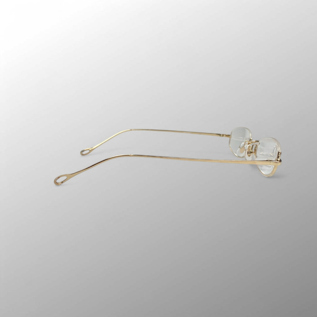 【極美品】 金子眼鏡 × 井戸多美男 職人シリーズ / サンプラチナ アンダーリム 度なしクリアレンズ T429 BWG 参考定価：52,000+tax