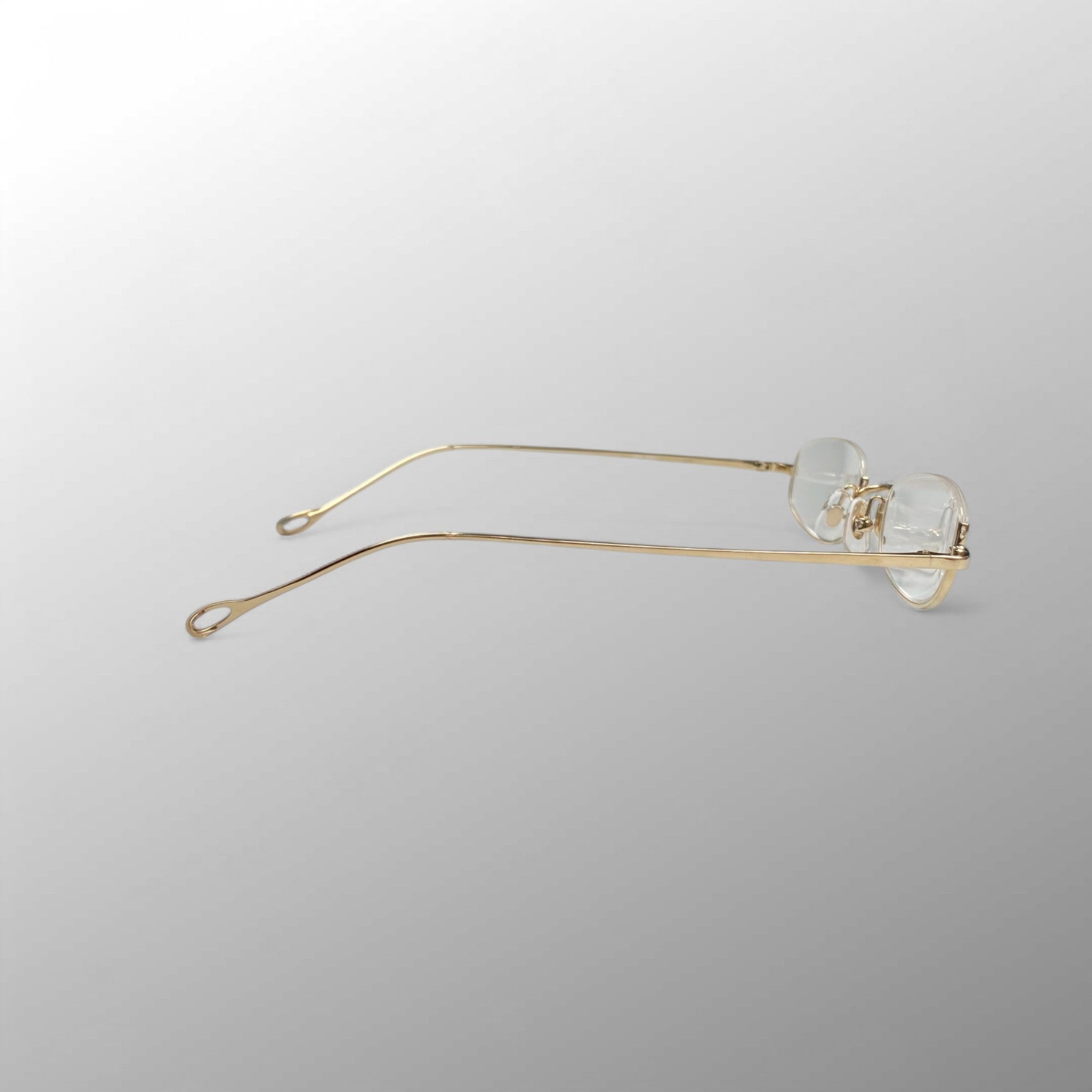 【極美品】 金子眼鏡 × 井戸多美男 職人シリーズ / サンプラチナ アンダーリム 度なしクリアレンズ T429 BWG 参考定価：52,000+tax