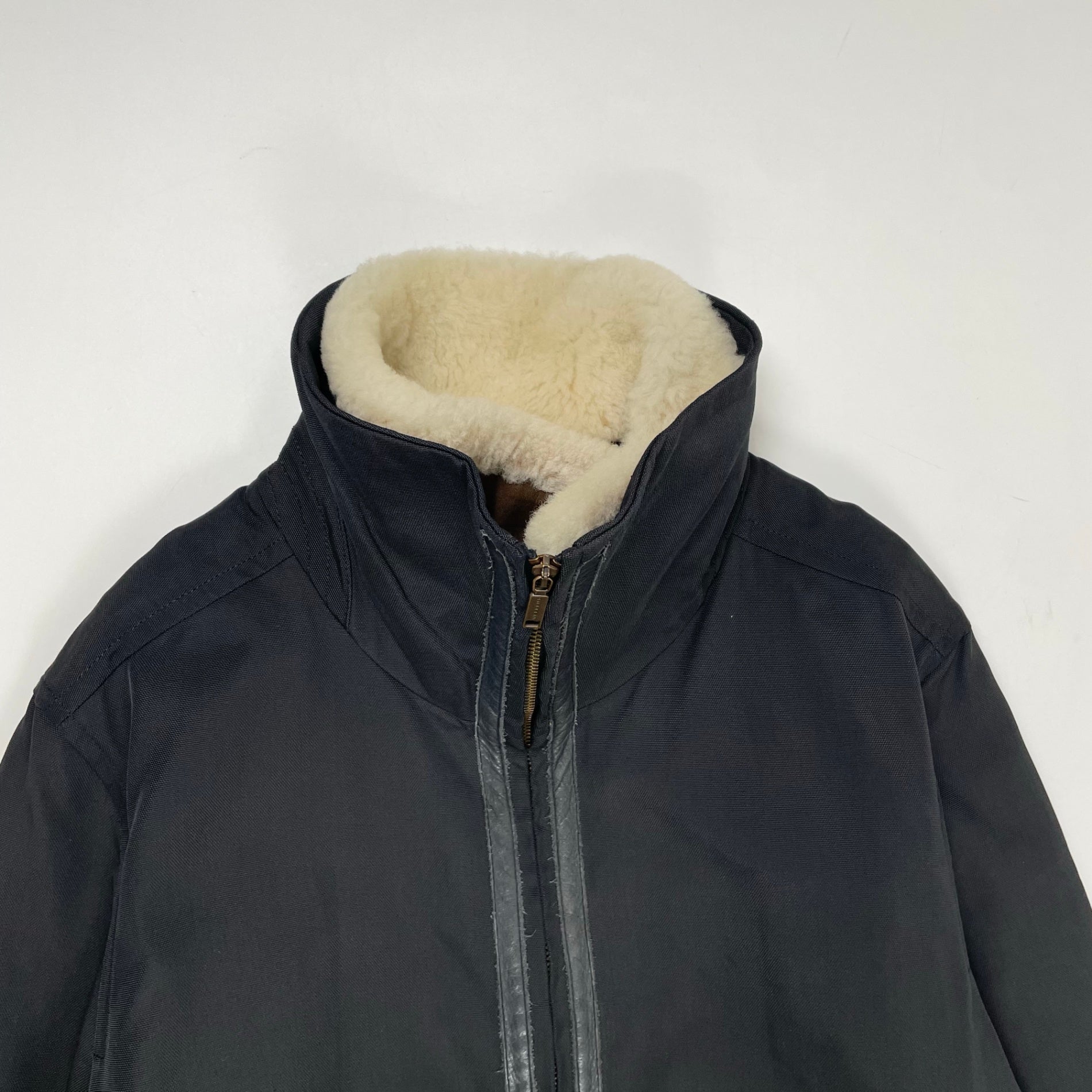 MAXMARA WEEKEND LINE / ボアカラーレザーパイピングコート 参考定価：120,000程度 SIZE:38