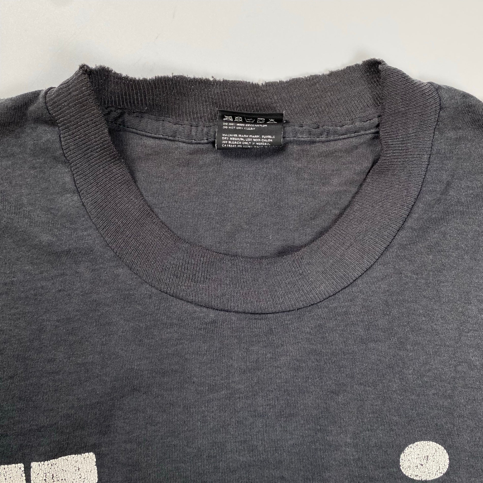 90s SCREEN STARS スクリーンスターズ / Harris TEE ヴィンテージTシャツ フェード ブラック 襤褸 USA製 SIZE：L