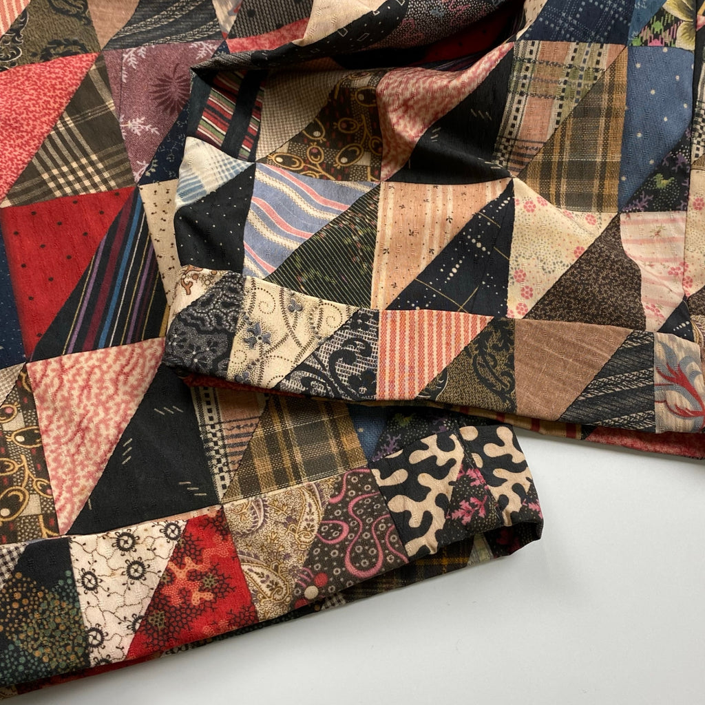 【タグ付 極美品 25SS】 BEAMS PLUS ビームスプラス / 2 Pleats Relax Trousers パッチワークプリント イージーパンツ 参考定価：24,000+tax SIZE：M(XL程度)