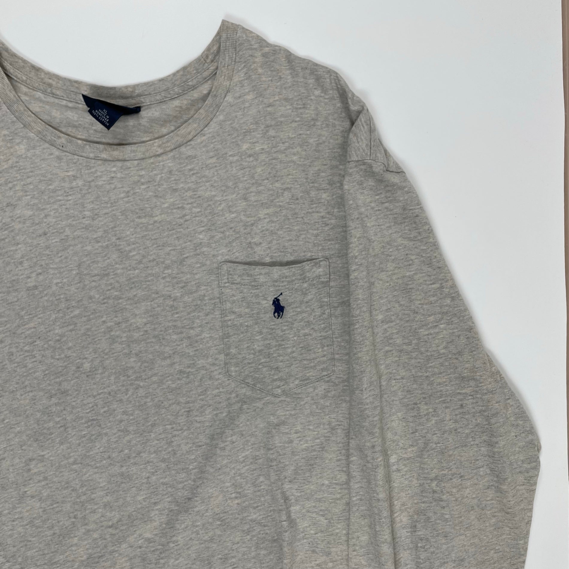 Polo by Ralph Lauren ポロバイラルフローレン / ヴィンテージ ポニー刺繍長袖Tシャツ グレー SIZE:XL