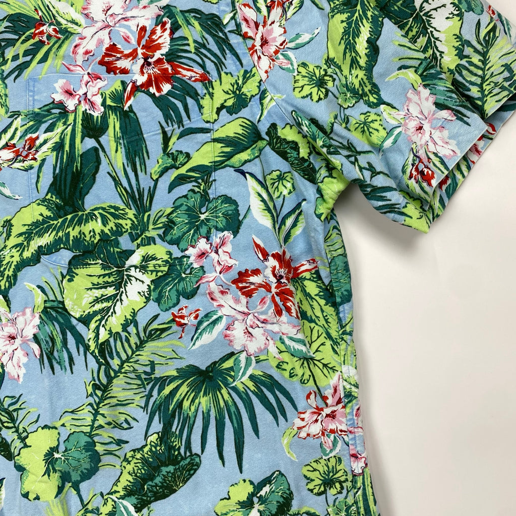 RALPH LAUREN ラルフローレン / ボタニカル アロハシャツ ボタンダウン コットン100％ SLIM FIT SIZE：XL