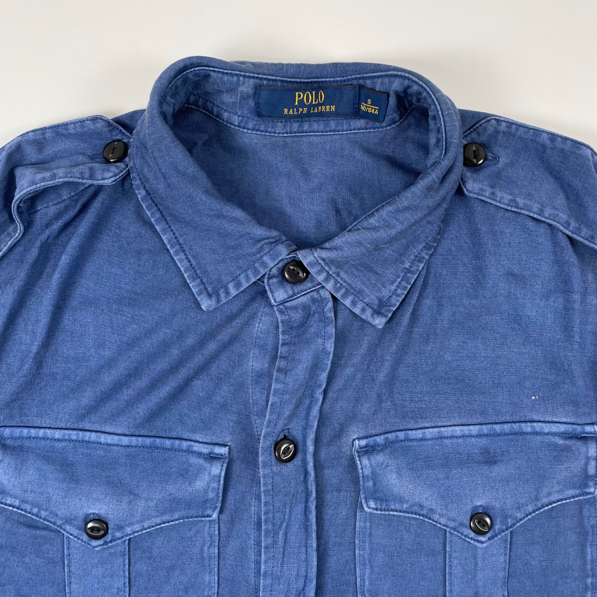 POLO RALPH LAUREN / シルクミリタリーシャツ 参考定価：35,000程度 SIZE:S