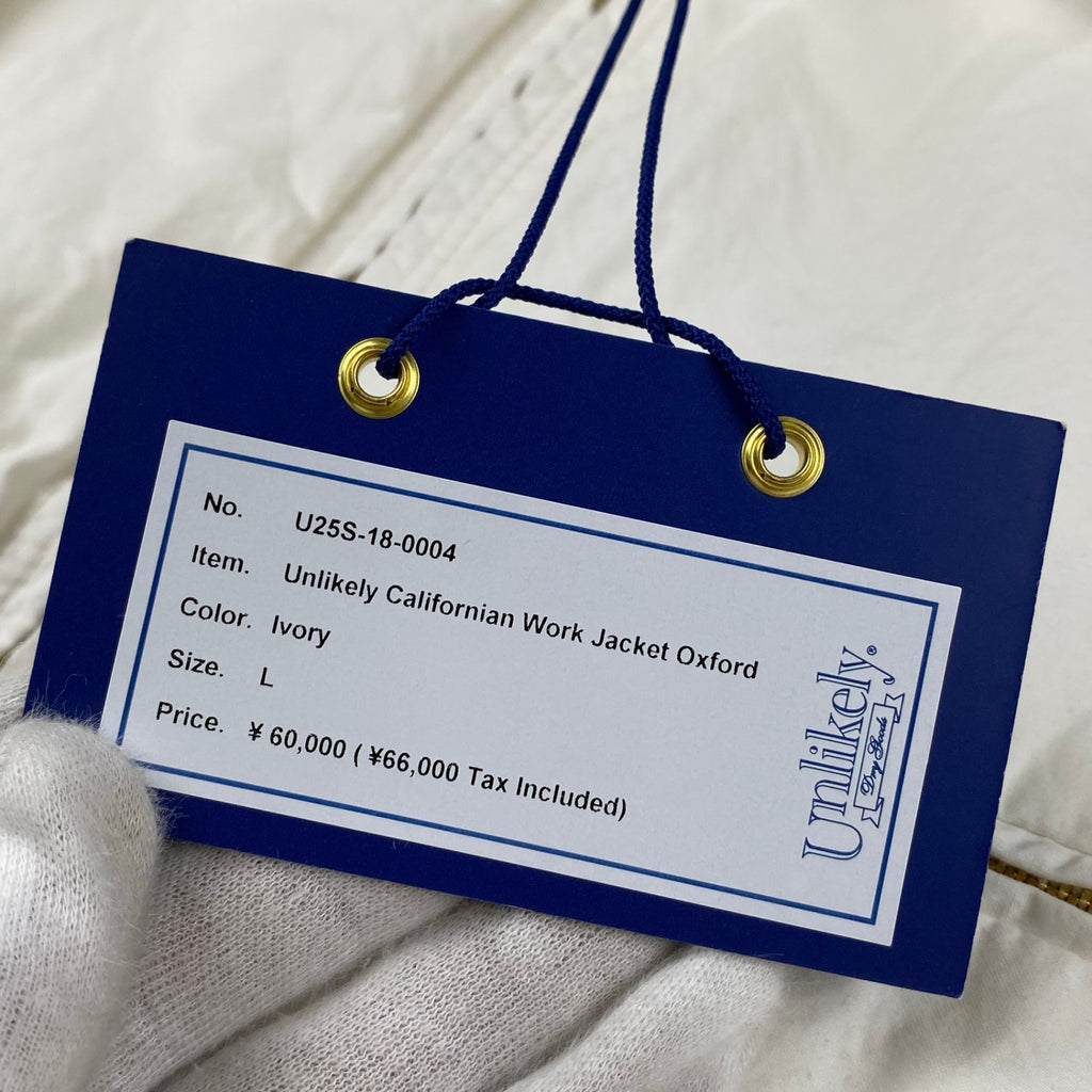【タグ付】 Unlikely アンライクリー / Californian Work Jacket Oxford ワーク ジャケット SIZE：L 参考定価：60,000+tax