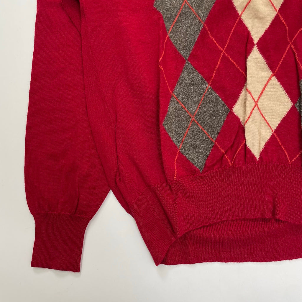 BARACUTA バラクータ / ヴィンテージMERINOアーガイルニット スコットランド製 SIZE:LL