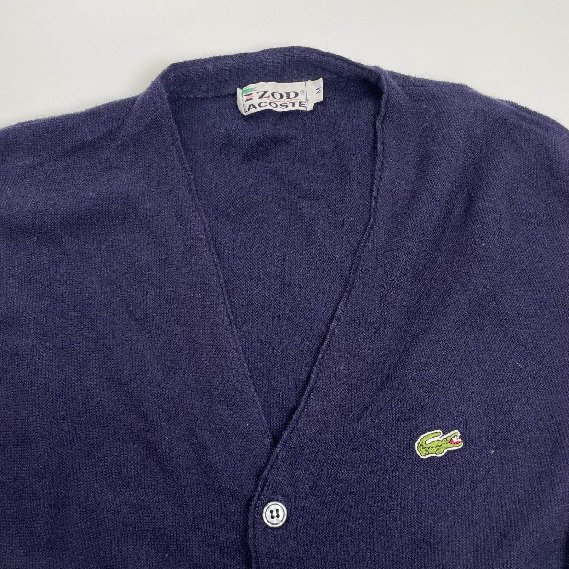 70s IZOD LACOSTE アイゾッド ラコステ / ヴィンテージ アクリルカーディガン 美品 SIZE:M