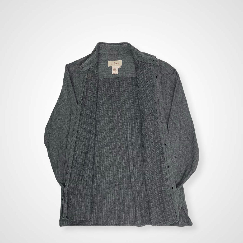 Ermenegildo Zegna エルメネジルドゼニア / コットンヘリンボーンシャツ 貝ボタン SIZE:S