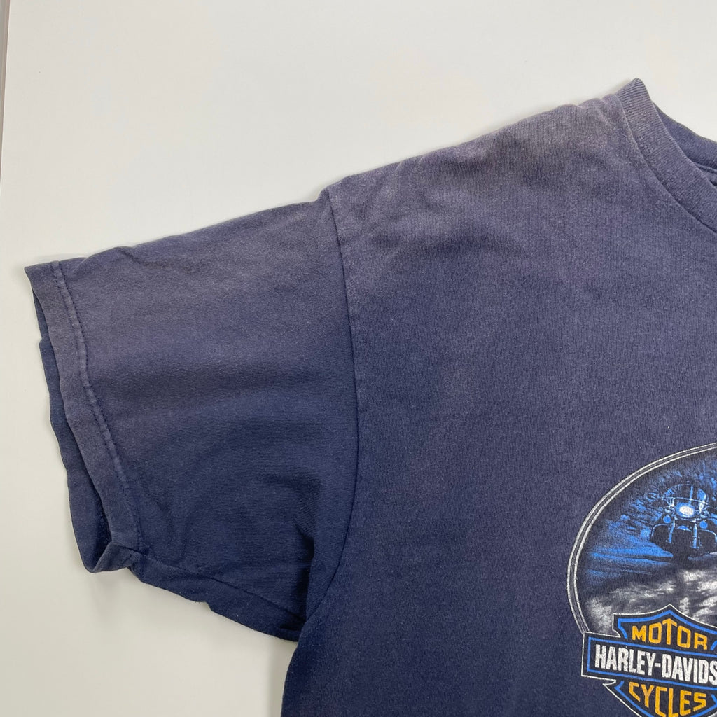 HARLEY DAVIDSON ハーレー ダビッドソン / ヴィンテージ ウルフ×ファイアーパターン バーアンドシールド Tシャツ サンフェード SIZE:2X