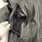 HELMUT LANG / アシンメトリーレザーフーディ 09年製 SIZE:S