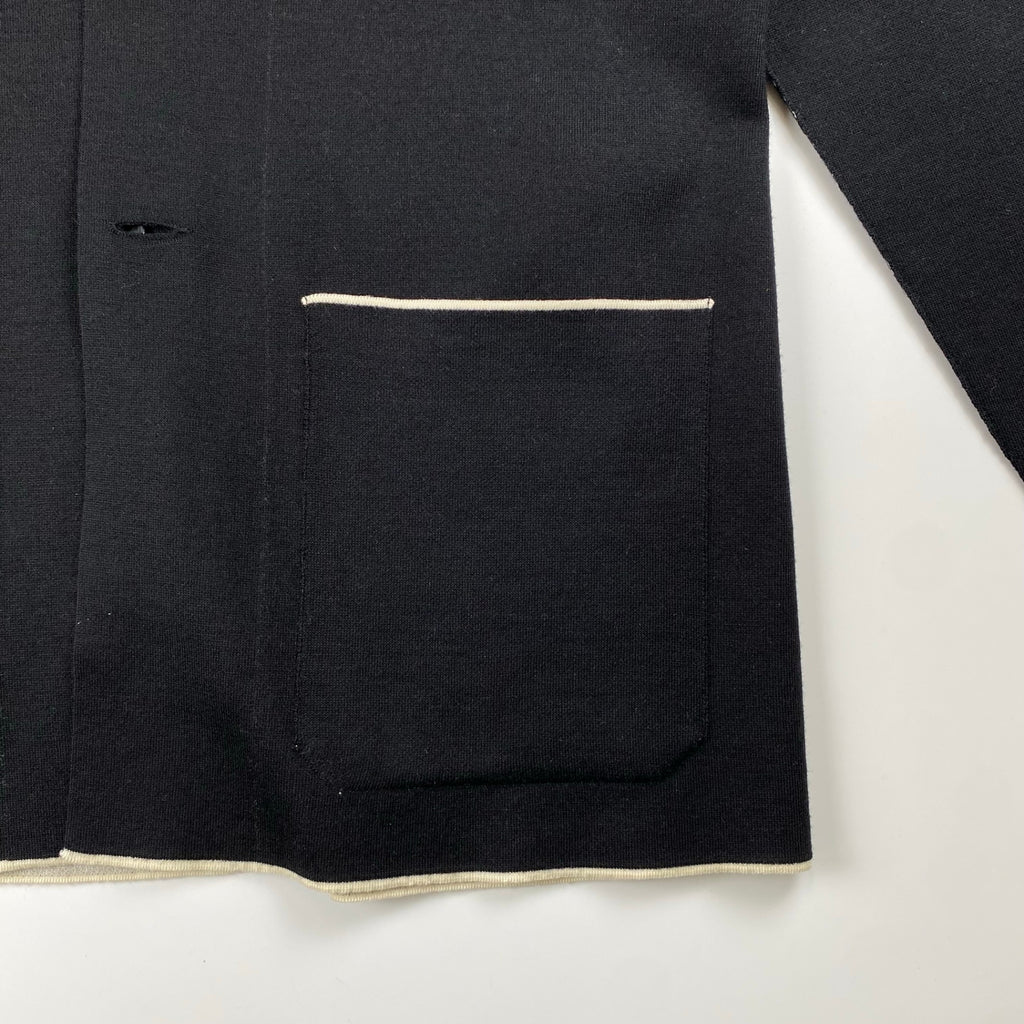 FENDI フェンディ / ニット バイカラー ジャガード ジャケット MADE IN ITALY SIZE:48（L程度）