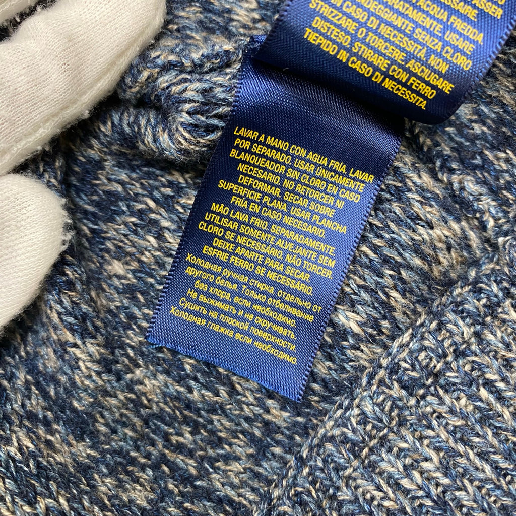 POLO RALPH LAUREN ポロ ラルフローレン / ショールカラー ケーブルニット ジャケット ヨーロッパ限定 参考定価：35,000程度 SIZE:XL(170cm)