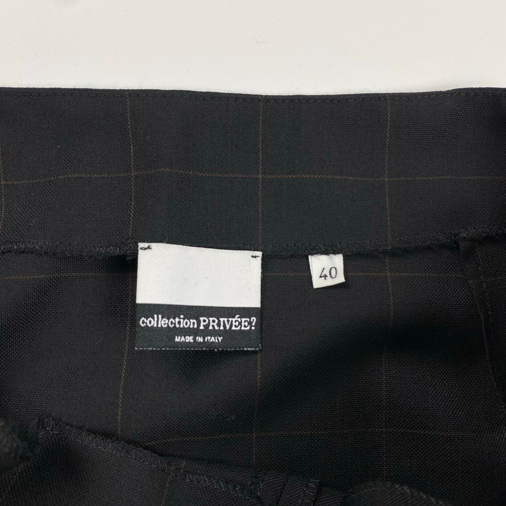 collection PRIVEE? コレクション プリヴェ / アシンメトリー ラップスカート チェック柄 ブラック 参考定価：45,000程度 SIZE：40(W73-75)