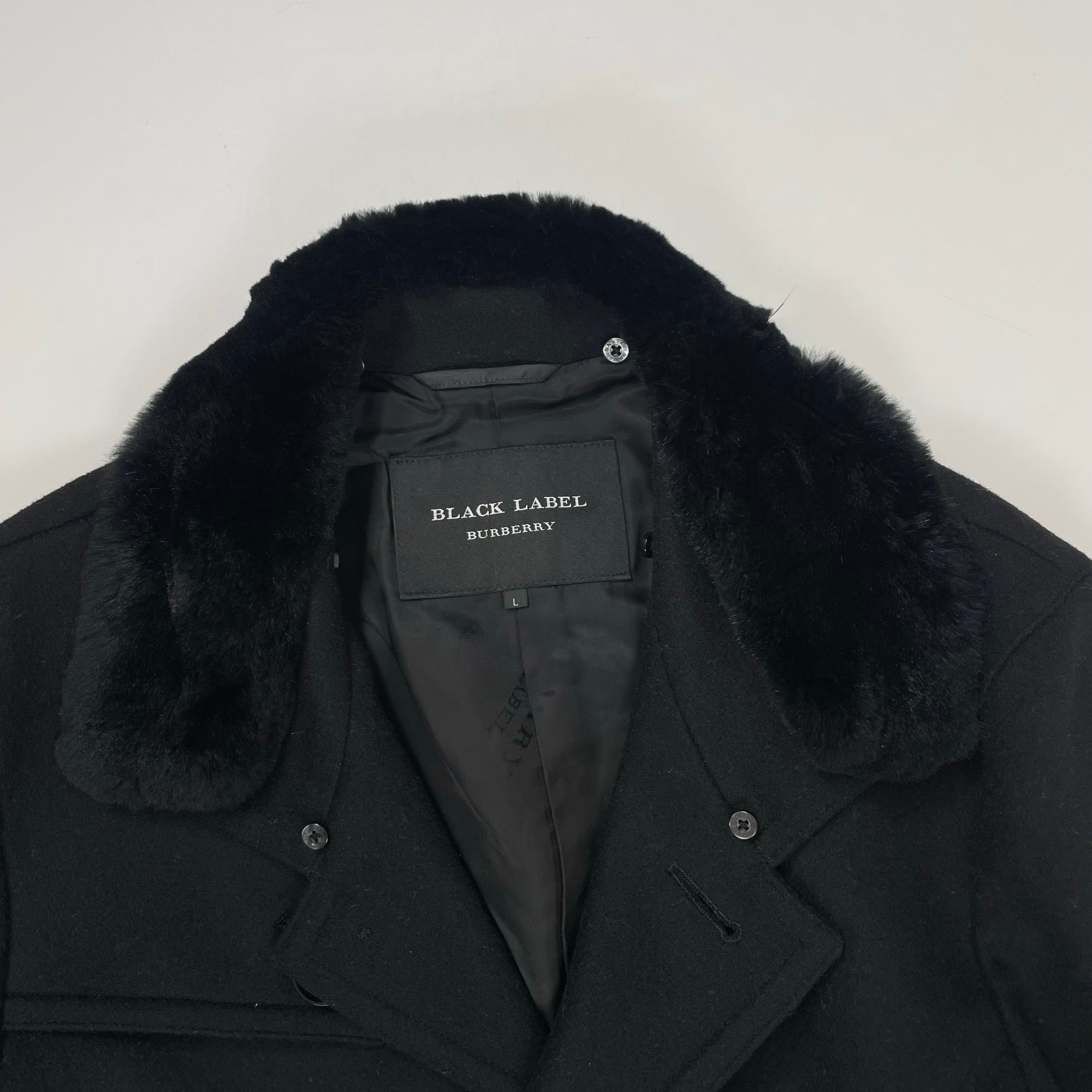 BURBERRY BLACK LABEL / ファー付メルトンショートコート 参考定価