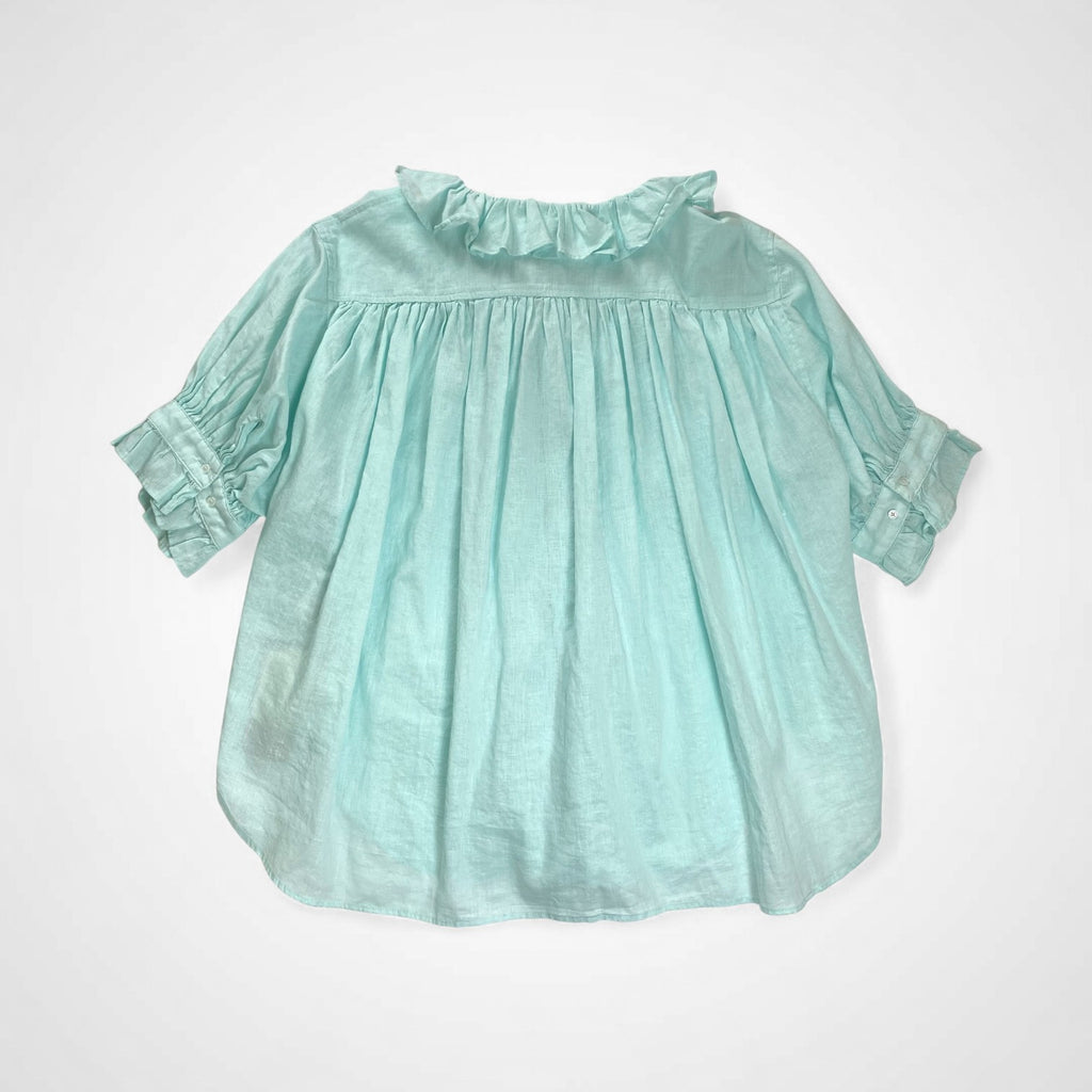 BEAMS BOY ビームスボーイ / コットンリネンフリルギャザーブラウス 未使用 参考定価：14,800+tax SIZE:FREE