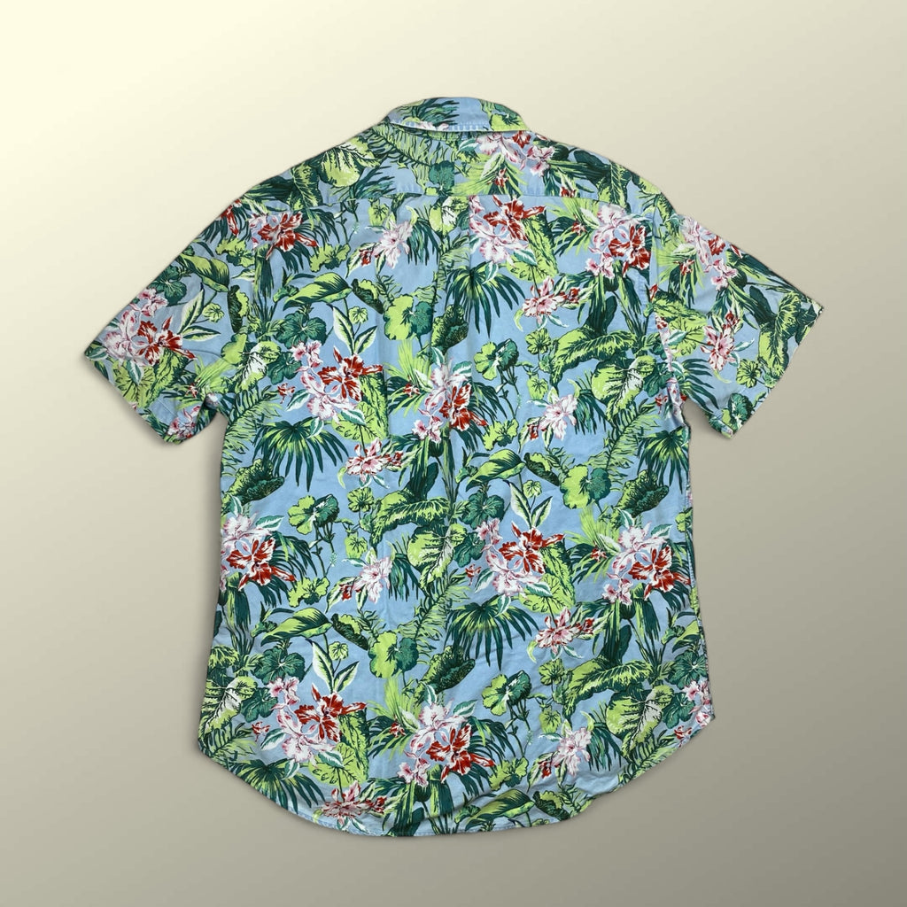 RALPH LAUREN ラルフローレン / ボタニカル アロハシャツ ボタンダウン コットン100％ SLIM FIT SIZE：XL