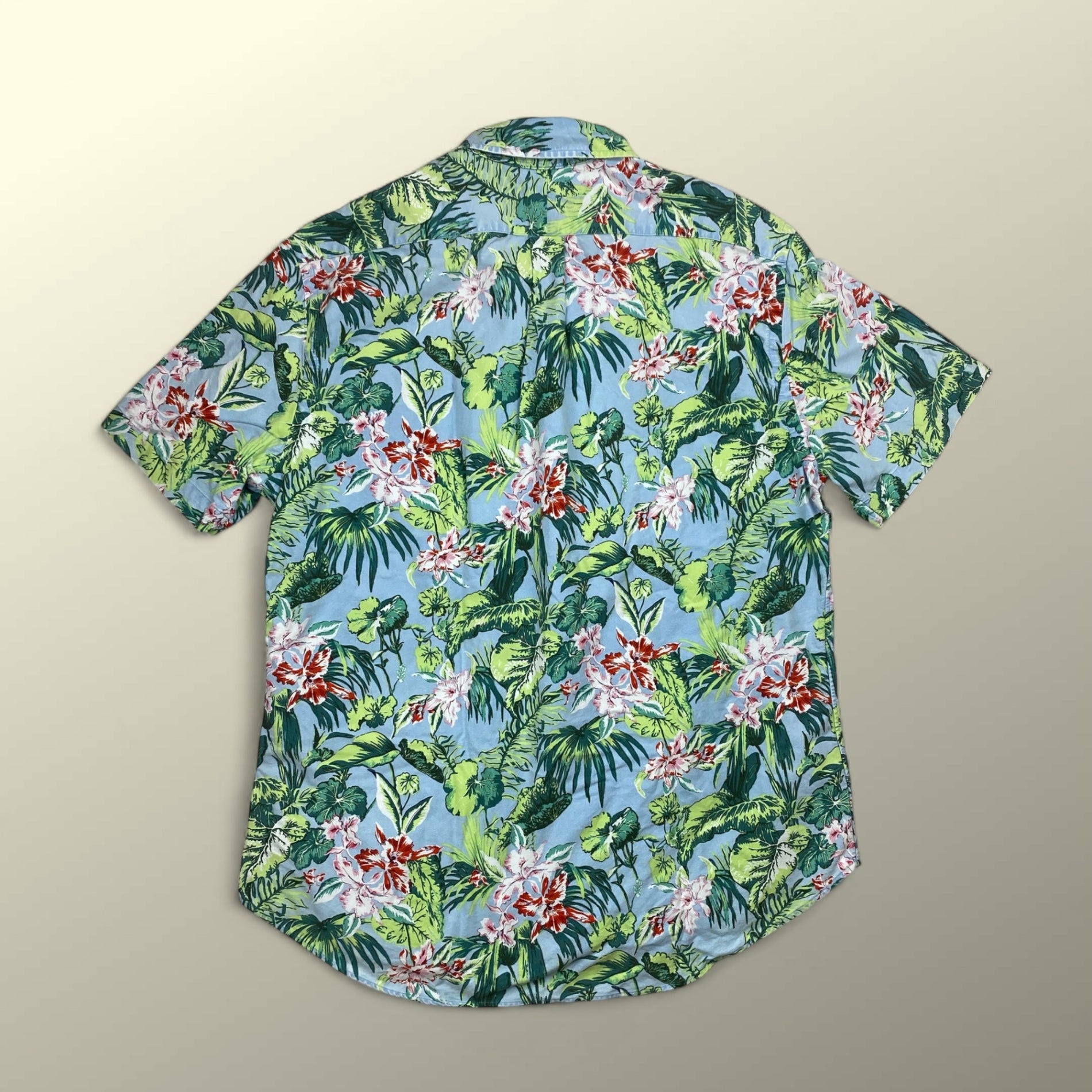 RALPH LAUREN ラルフローレン / ボタニカル アロハシャツ ボタンダウン コットン100％ SLIM FIT SIZE：XL