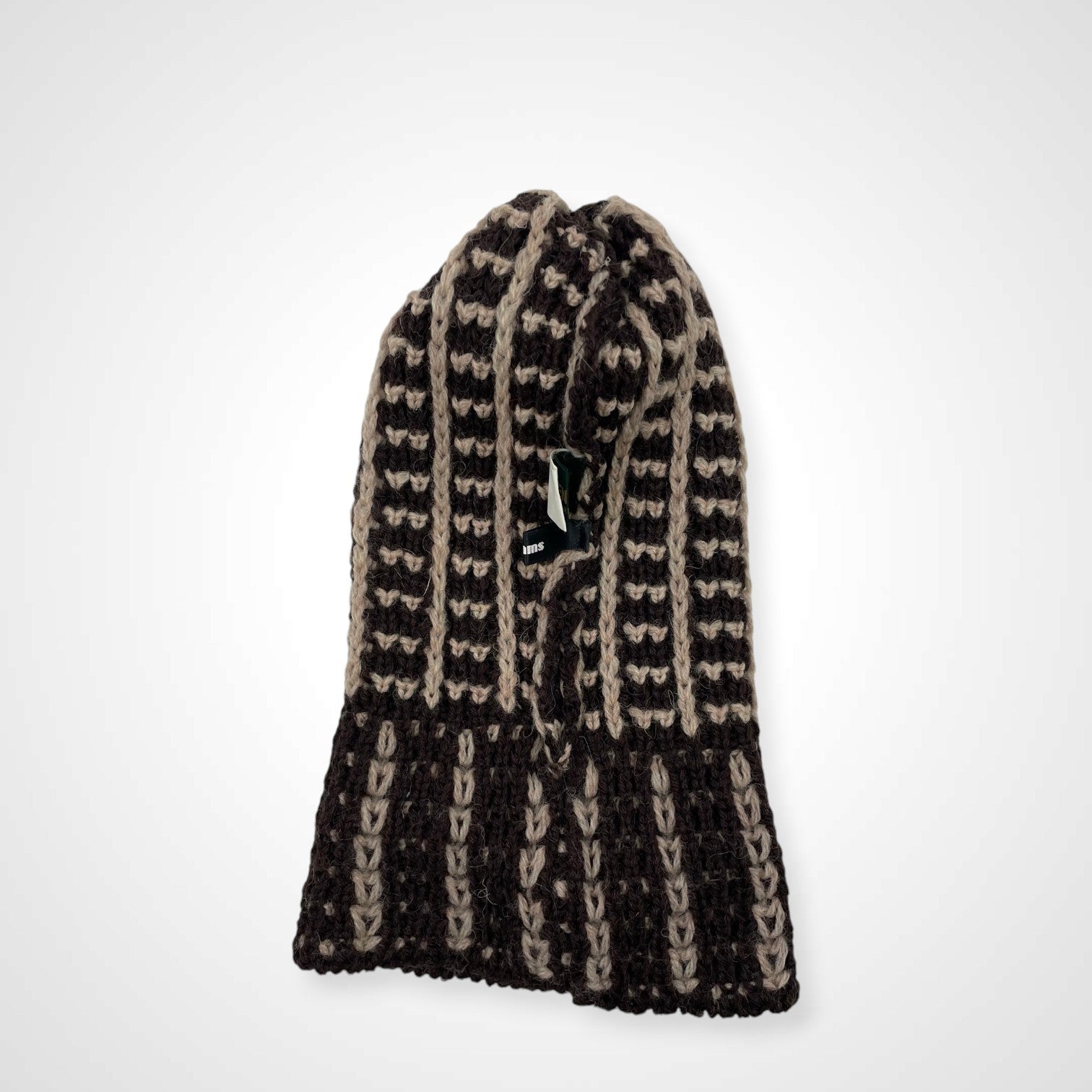 OLD BEAMS × WARREN SCOTT ビームス ウォーレンスコット / コラボ VINTAGEニットビーニー ブラウン×ベージュ