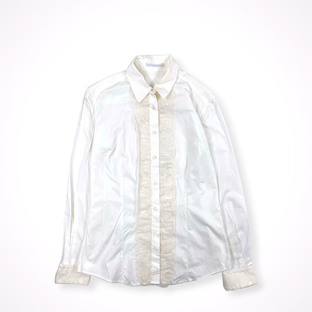 ERMANNO SCERVINO / コットンシルク フリル切替シャツ 参考定価：160,000程度 SIZE:44