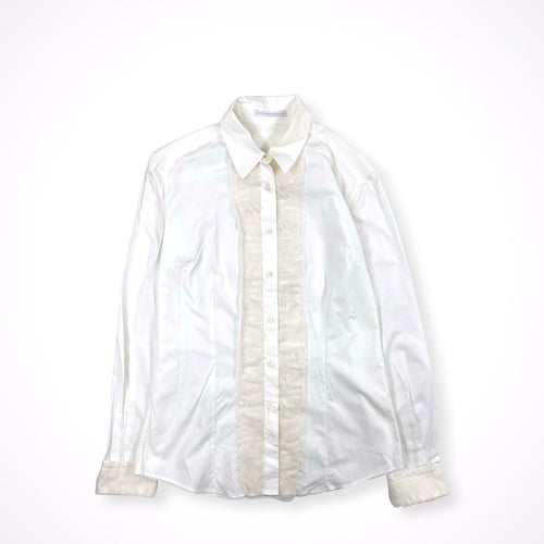 ERMANNO SCERVINO / コットンシルク フリル切替シャツ 参考定価：160,000程度 SIZE:44