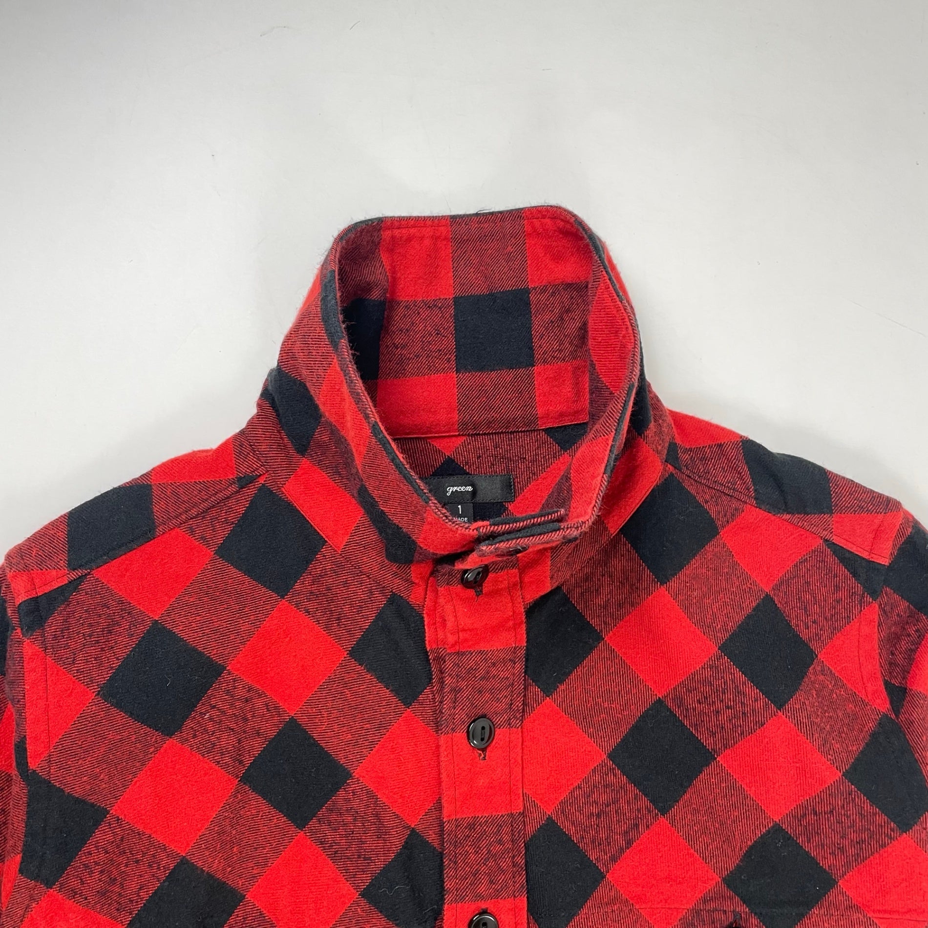 green(HYKE) / スタンドカラーギミックネルシャツ 参考定価：35,000程度 SIZE:1