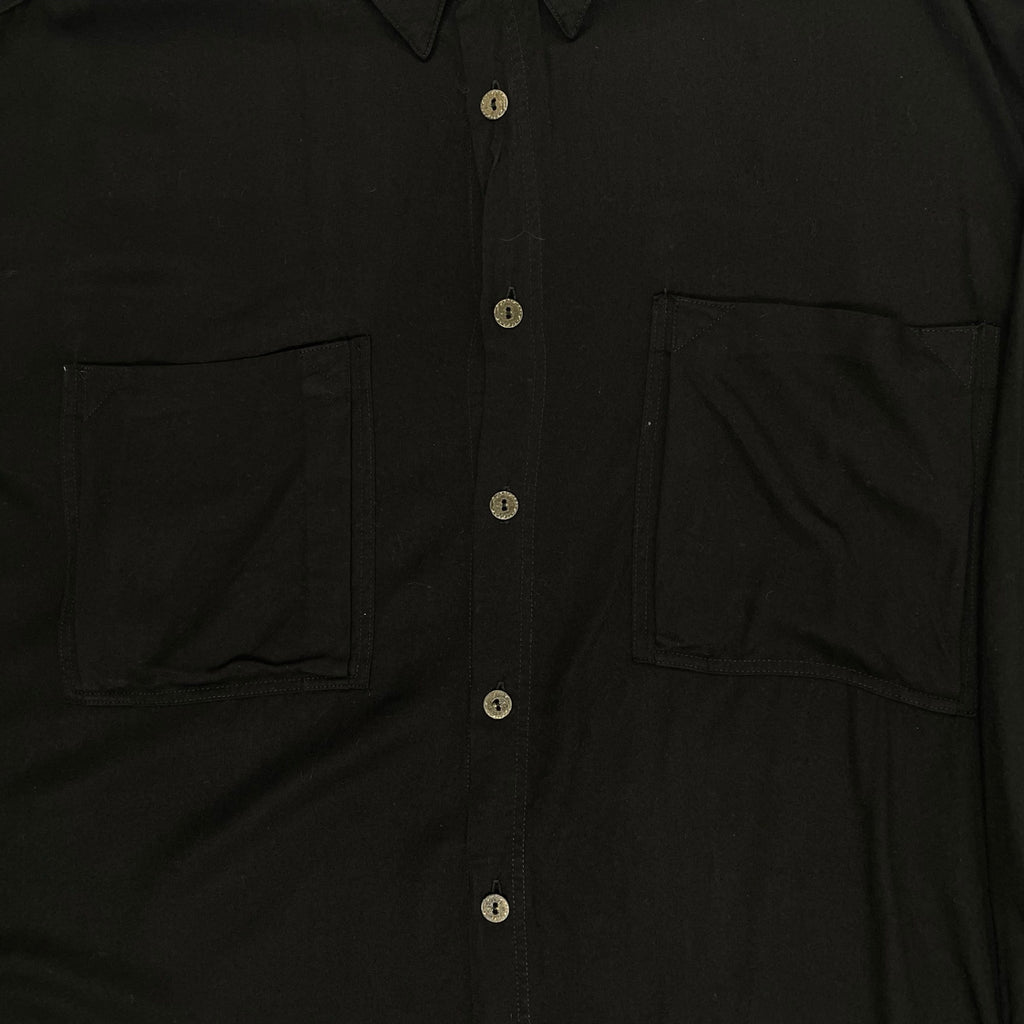 VINTAGE ヴィンテージ / レーヨンヴィンテージシャツ 彫金メタルボタン ブラック SIZE:XL